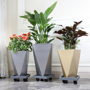 <span class=keywords><strong>Maceta</strong></span> de plástico para jardín, macetas de orquídeas de hormigón, de plástico, color blanco, dorado y plateado, nuevo diseño - Product Image 5