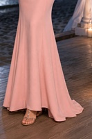Robe de soirée sirène longue à col en V profond, brodée de dentelle et ornée de franges perlées, sur mesure, vente en gros, directement de l'usine