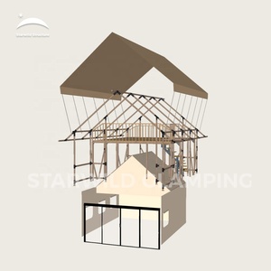 Tenda Safari da Glamping di Lusso Permanente da 43,5 m² a Due Piani per Resort Quattro Stagioni con Porta a Vetro - Product Image 6