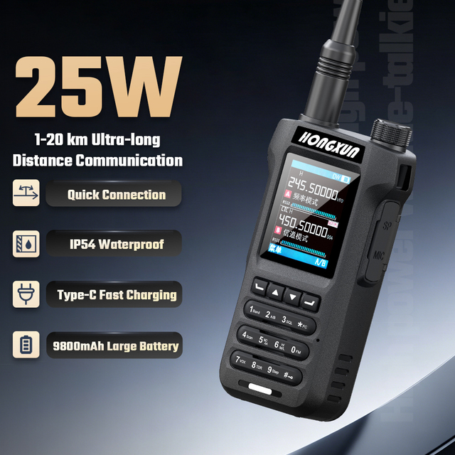 HX N30 VHF UHF Dual Band Dual Watch 25W High Power Walkie Talkie Aviation Band One Key Frequency Copy for Aviation Ham Outdoor