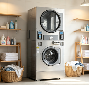 เครื่องซักผ้าและอบผ้าแบบหยอดเหรียญ MCKINNEY รุ่น Commercial Up-Down Structure ขนาด 12 กก. บริการตนเอง - Product Image 1