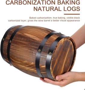 Kichvoe delicato barile di legno botti di legno per il vino rosso acqua barili decorativi statuetta botti di quercia con elegante colore rosso - Product Image 4