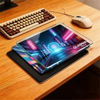 Tapis de bureau professionnel de grande taille 410 mm * 310 mm, style artistique, surface rigide blanche, précision améliorée, tapis de souris de jeu en verre