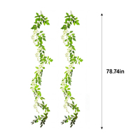 Guirlande de fleurs artificielles blanches mélangées en glycine, vigne de fleurs en plastique pour arche de mariage, toile de fond, décoration de fête à domicile