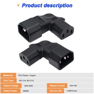 <strong>Plug</strong> <strong>Power</strong> Cord <strong>IEC</strong> 320 <strong>Plug</strong> Connector C14 to C13 <strong>Power</strong> <strong>Plug</strong> Adapter - Product Image 3