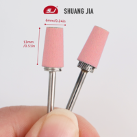 Bandes de ponçage coniques roses SHUANGJIA sans mandrin, double fonction, pour le nettoyage des cuticules et le polissage des ongles, 10 pièces