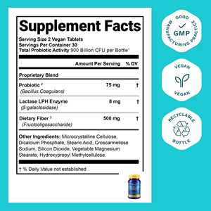 Suplemento de probióticos de alta potencia 60 tabletas <span class=keywords><strong>para</strong></span> mujeres y hombres promueven la salud del sistema inmunológico probióticos - Product Image 2
