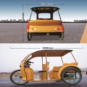 Triciclo de transporte con un solo brazo de suspensión delantera, mini triciclo de 3 ruedas para adultos con carrocería abierta para pasajeros - Product Image 4