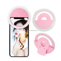 Anneau lumineux LED portable rechargeable avec trépied, 36 perles LED multicolores, taille 85 mm, pour éclairage de beauté sur téléphone portable/tablette