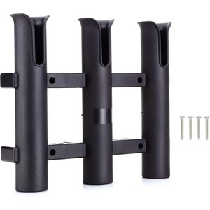 Porta canna da pesca Premium regolabile 3-Pole porta canna da pesca nera a parete in alluminio e metallo poggia Rack - Product Image 1