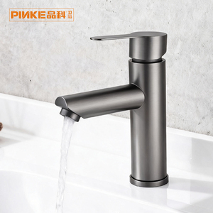 Robinet de lavabo minimaliste à poignée unique en acier inoxydable brossé pour salle de bain - Product Image 2