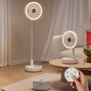 8 Inch Portable Rechargeable Table <b>Fan</b> with Light Remote Control Adjustable Oscillation Air Circulator for Home Office - Product Image 1