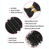 Cheveux brésiliens vierges en gros, ondulés profonds, 20 pouces, pour tresses, style bohème, faciles à séparer, pour femmes noires