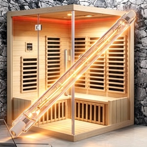Lampe chauffante infrarouge <span class=keywords><strong>halogène</strong></span> 285 mm 300 W, élément chauffant en verre de quartz, <span class=keywords><strong>tube</strong></span> infrarouge à ondes courtes pour sauna domestique - Product Image 1