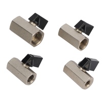 Robinet à bille miniature en laiton avec filetage NPT 1/8" 1/4" 3/8" 1/2", filetage femelle, pour compresseur d'air, eau, gaz, huile, robinet d'arrêt