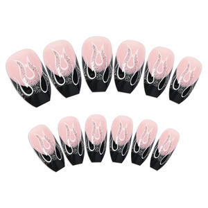 <span class=keywords><strong>Uñas</strong></span> Postizas de Moda con Diseño de Llama de Fuego, Brillantes, de Fábrica, Tendencia Top 2025 - Product Image 4
