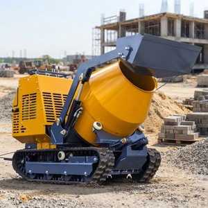 Mini Bétonnière Autochargeuse sur Chenilles HT750Y, Camion Benne sur Chenilles avec Cuve <span class=keywords><strong>de</strong></span> Malaxage <span class=keywords><strong>de</strong></span> 300L pour Routes Boueuses en Montagne - Product Image 3