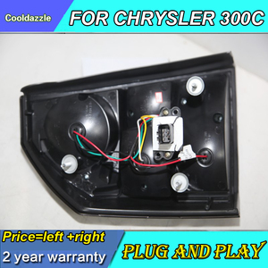 2 pièces de feux arrière à LED pour <span class=keywords><strong>Chrysler</strong></span> 300C, années 2005-2008, noir fumé, avec feux de stationnement + marche arrière + feux de position - Product Image 4