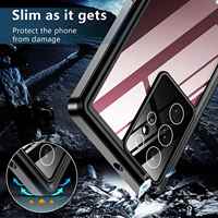 Casing Ponsel Lipat Anti Air Anti Guncangan TPU+PC dengan Bingkai Kamera untuk S22 Ultra