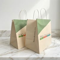 Sacs à emporter en papier kraft écologiques imprimés sur mesure, fond large avec corde, 120 g/m², blanc, recyclables, gaufrés, vente en gros, sacs cadeaux