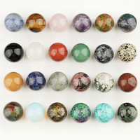 AsVrai U 25mm Boule de cristal naturelle de forme ronde, améthyste, œil de tigre jaune, perles de jade rouge pour accessoires de bijoux, cadeaux pour hommes et femmes