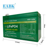 OEM ODM 12V 8Ah LiFePO4 Paket Baterai Isi Ulang Solid State dengan BMS 3000+ Siklus Energi Surya