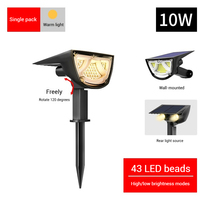 Spot de jardin à haute luminosité 10W extérieur étanche LED éclairage de paysage lumière solaire pour la décoration de Villa de cour de voie
