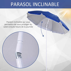 Оптовая продажа, 5 футов, портативные круглые 8 белых металлических ребер UPF50 + защита, серебряное покрытие, полиэстер, пляжные зонтики с логотипом - Product Image 6