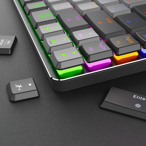 Nouveau <span class=keywords><strong>clavier</strong></span> mécanique filaire-sans fil de haute qualité, mini boîtier en alliage d'aluminium, 65%, profil bas, interrupteur RGB rétroéclairé, ultra fin - Product Image 5