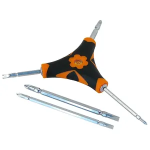 Triangular <b>Screwdriver</b> 6 In 1 With Interchangeable Tips And Spirit Level For <b>Precision</b> Repair Tasks - Product Image 1