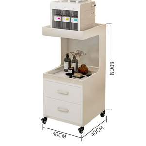 Table de salon multifonctionnelle en métal avec étagère de rangement multi-niveaux pour salon de coiffure et outils de coiffeur pour chambre à coucher - Product Image 5