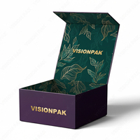 Boîte cadeau pliable de luxe en carton rigide noir mat avec logo personnalisé, grand format, fermeture magnétique