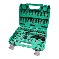 Juego de Llaves de Trinquete de 46 Piezas y 72 Dientes, Juego de Llaves de Tubo Métricas de Alta Resistencia para Reparación de Automóviles, Taller y Uso Doméstico