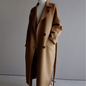 Chaqueta <span class=keywords><strong>de</strong></span> lana <span class=keywords><strong>de</strong></span> moda para mujer 2024 Otoño e Invierno <span class=keywords><strong>abrigo</strong></span> <span class=keywords><strong>de</strong></span> lana <span class=keywords><strong>de</strong></span> doble cara coreano holgado con cinturón - Product Image 2