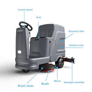 Battery-Powered Self-Propelled Ride-On <b>Floor</b> Scrubber Cordless Manual Operation Cold Water Washing <b>Machine</b> for Large Area Featur - Product Image 6