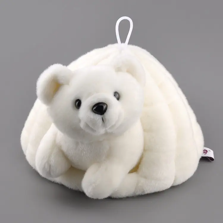 Lifelike Seal Plush Toy Soft Sea Lion Plush Toys Sea World Animal Doll Stuffed Animals Polar teddy Bear With House Hole Nest