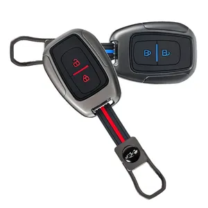 Guscio portachiavi a 2 pulsanti in lega di zinco e silicone per Renault Kwid, Traffic, Symbol, <span class=keywords><strong>Dacia</strong></span> <span class=keywords><strong>Sandero</strong></span>, Logan, Duster 2016-2018 - Product Image 4