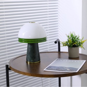 โคมไฟตั้งโต๊ะหินอ่อนสีเขียวครีม E27 LED 220V ควบคุมด้วยสวิตช์สำหรับตกแต่งห้องนอนวิลล่า - Product Image 1