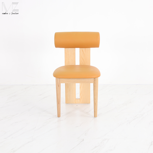 Silla de Comedor al por Mayor de Diseño Nórdico Wabi Sabi, Mueble de Lujo Personalizado de Madera Maciza Tapizada en Piel para Hotel y Restaurante - Product Image 3