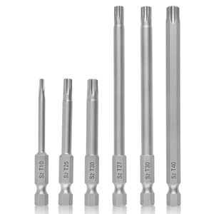 Embouts <span class=keywords><strong>de</strong></span> tournevis <span class=keywords><strong>Torx</strong></span> T5-T40, pointe magnétique, longueur <span class=keywords><strong>50</strong></span>-65 mm, tige hexagonale <span class=keywords><strong>de</strong></span> 6,35 mm, alliage S2, kit industriel DIY - Product Image 5