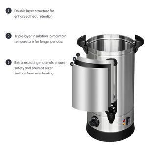 Heavybao sıcak satış paslanmaz çelik su <span class=keywords><strong>Urn</strong></span> için sıcaklık kontrolü ile otel restoran elektrikli kazan - Product Image 3