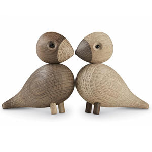 Figurines d'oiseaux en bois, oiseaux en bois modernes, ornements d'oiseaux en bois sculptés à la main - Product Image 1