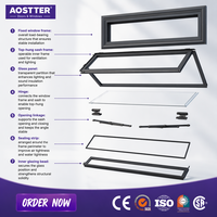 Ventana Plegable de Aluminio para Exteriores Comerciales, AOSTTER con Certificación CE, Insonorizada, con Rotura de Puente Térmico, Doble Acristalamiento, Abatible Superiormente