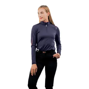 Toptan yüksek kalite kadınlar Casual uzun kollu aktif giyim Jersey kazak Golf tişörtü Polo GÖMLEK