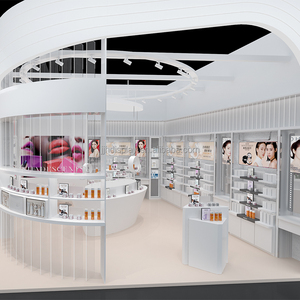 Jjh nhà máy ban đầu tùy chỉnh màn hình kim loại mỹ phẩm là viết tắt của kệ siêu thị trắng và khu vực trưng bày cửa hàng tạp hóa - Product Image 2