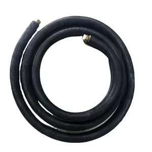 Supplier 1/4+3/8 Black Rubber Cooper Line Set With Air Condition Copper Pipe for air conditioning fit
