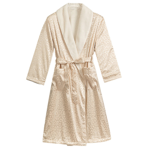 knee length dresses for ladies White Premium Satin Lined Hooded Robe main image 1