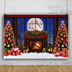 Fondos de ventana de Navidad fotografía retrato de bebé árbol de Navidad fiesta familiar fotografía Fondo foto de estudio Photocall - Product Image 2