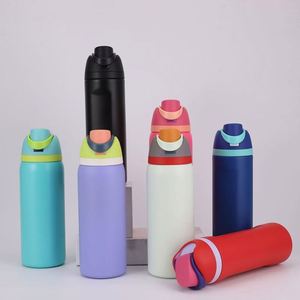 Bouteille d'eau isotherme K60 de 32 oz et 24 oz en acier inoxydable 304 sans BPA avec paille, idéale pour les voyages, l'école et le sport – Écologique 12-24 - Product Image 2