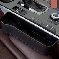Boîte de rangement de siège latéral de voiture en cuir Pu, organisateur de remplissage d'espace de siège de voiture de haute qualité